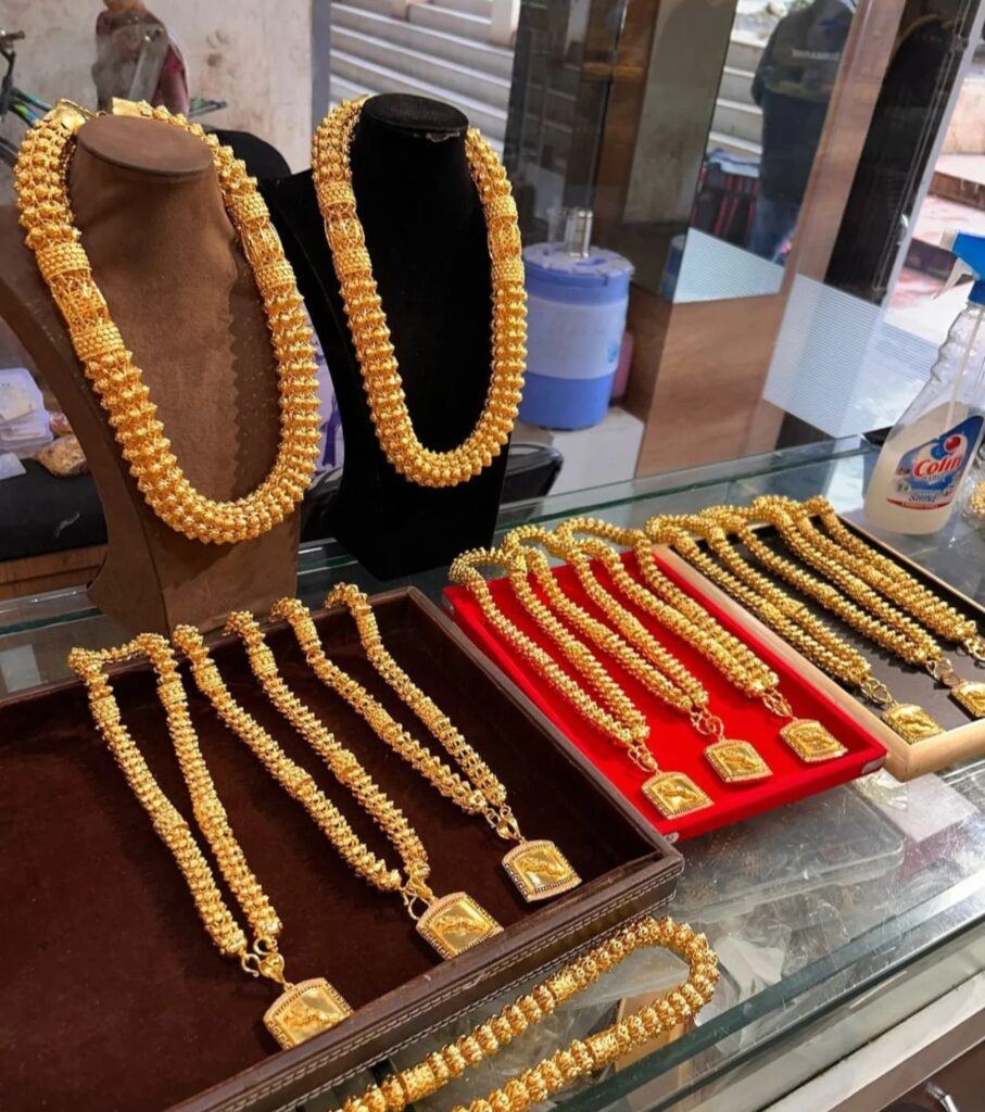 LUXURY – Gold necklaces on display at a luxury shop on Moi Avenue in the Central Business District of Nairobi.